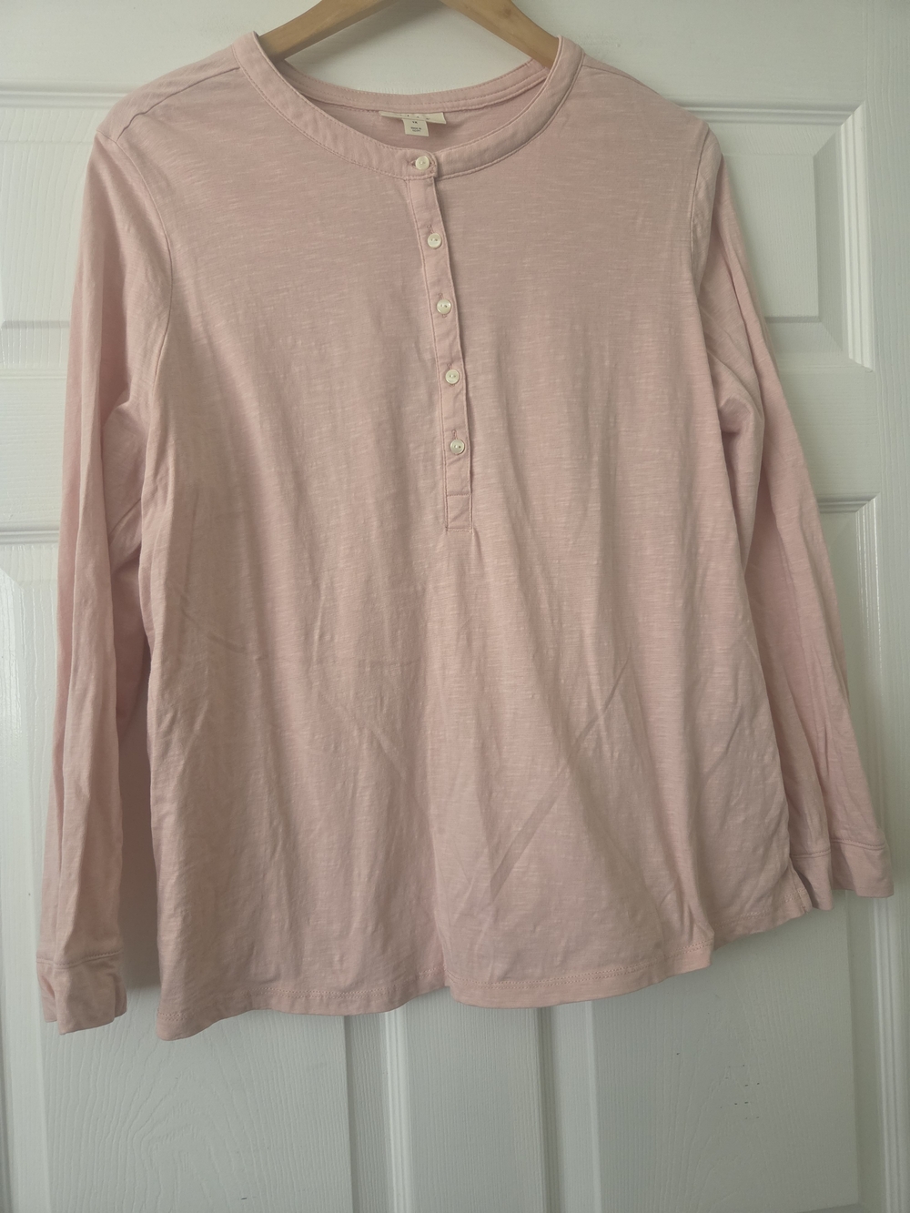 Style & Co. Pale Pink Long-Sleeve Henley Top